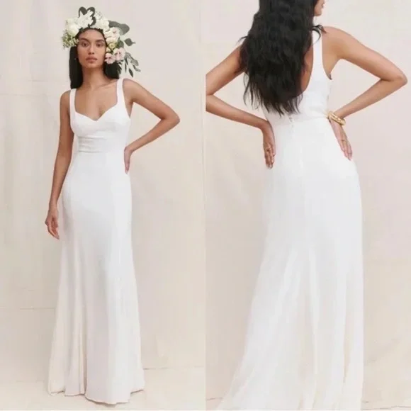 NWT Reformation Lecce dress, ivory white, bridal, wedding, size 4 - Picture 2 of 9